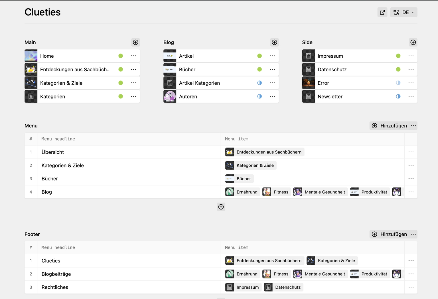 Kirby CMS Backend