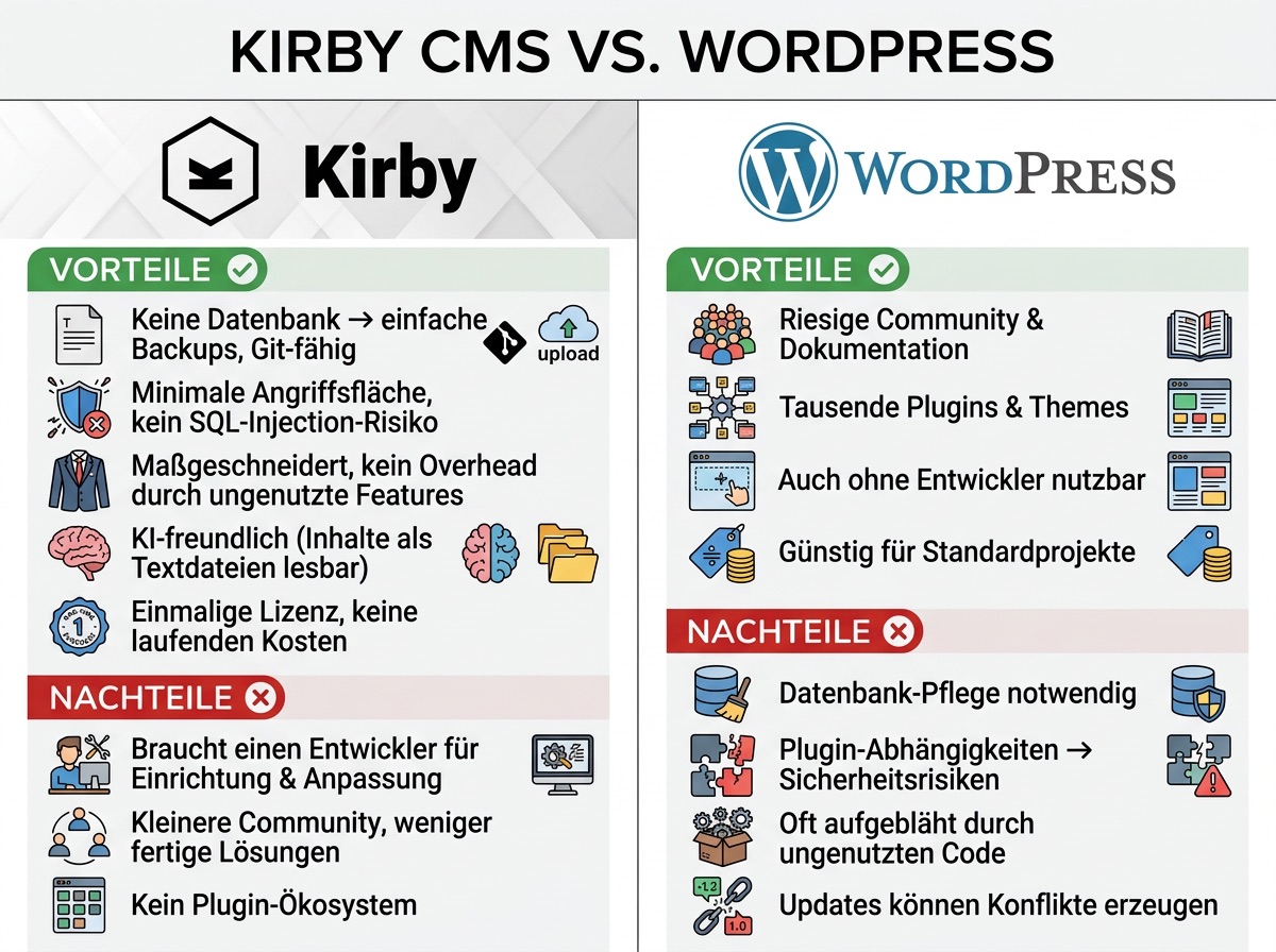 Kirby CMS vs WordPress: Der ehrliche Vergleich